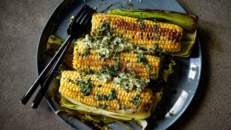 Super Simple Corn on the Cob with Coriander Butter