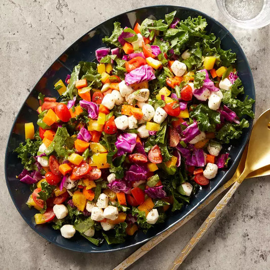 Eat-The-Rainbow Chopped Salad with Basil & Mozzarella